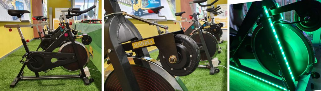 Bicicleta con aerogenerador de mini eólica para eventos
