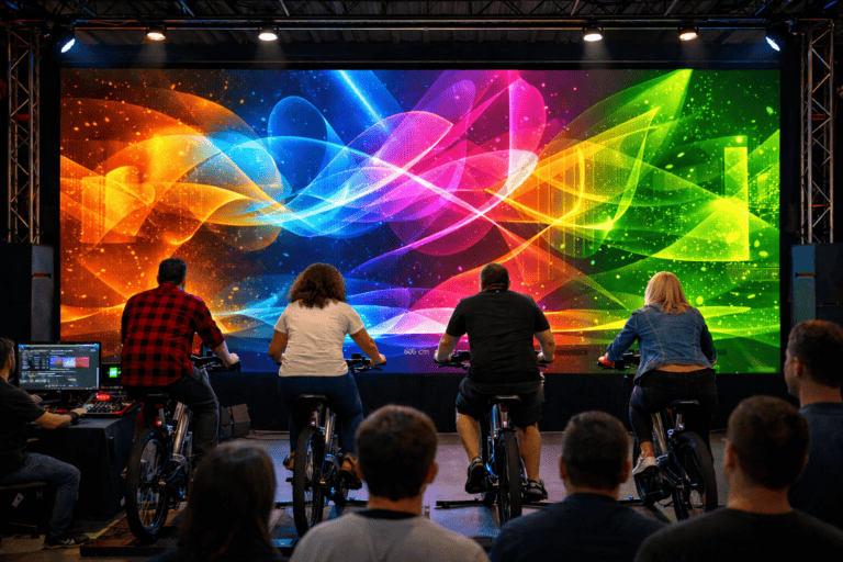 Animación con resolume interactiva con bicicletas